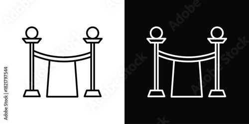 Red carpet icon. Black illustration isolated for graphic and web design.