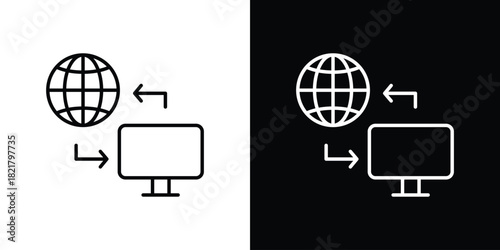 Remote Access icon. Black illustration isolated for graphic and web design.