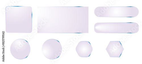 ui light frame square and circle banner with shine stroke. Control center widget for smartphone and web app, vector illustration.vector set of stickers