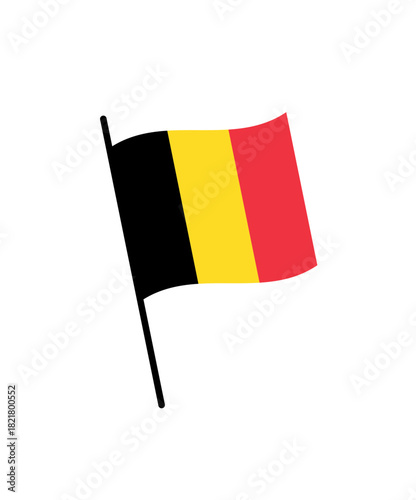 Flag of Belgium on flagpole