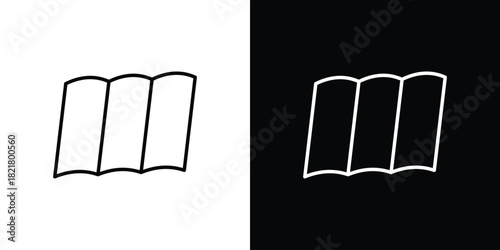 Roof tile icon. Black illustration isolated for graphic and web design.