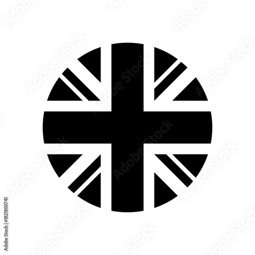 Black flag of United Kingdom UK