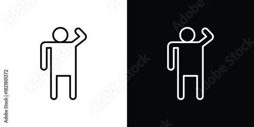 Salute icon. Black illustration isolated for graphic and web design.