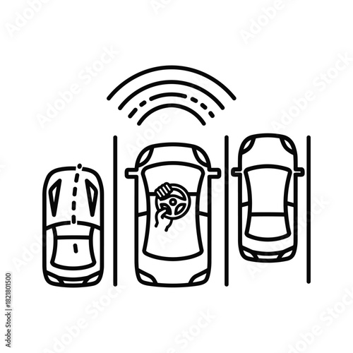 Car parking assist system sensor detecting space between vehicle