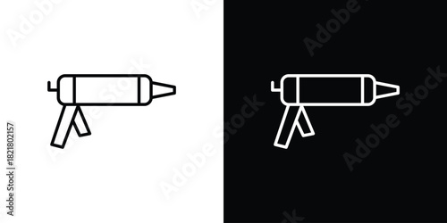 Sealants gun icon. Black illustration isolated for graphic and web design.