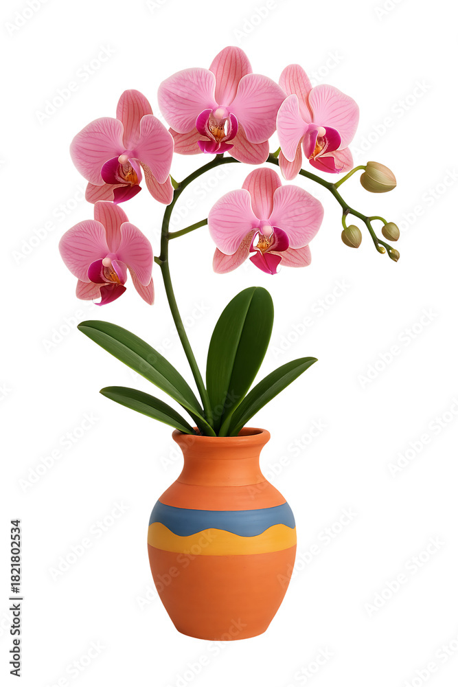 Fototapeta premium Orchid in Terracotta High quality Realistic image