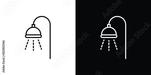 Shower Head icon. Black illustration isolated for graphic and web design.