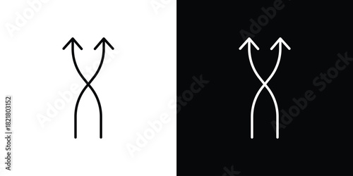 Shuffle icon. Black illustration isolated for graphic and web design.