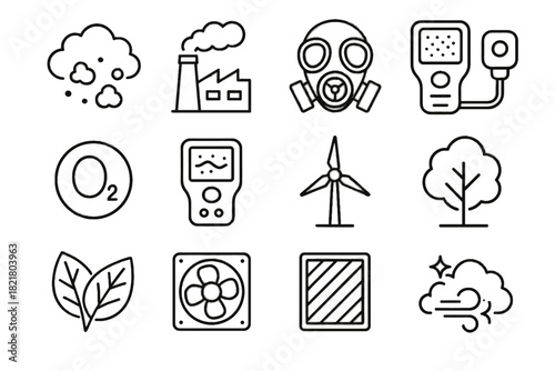 Icon ventilation climate pollution vector fan mask symbol meter icons air particulate