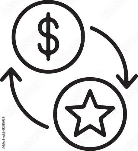 Cycle of Value and Money Exchange Icon – Financial Reward Loop Symbol for Economy, Business, and Incentives