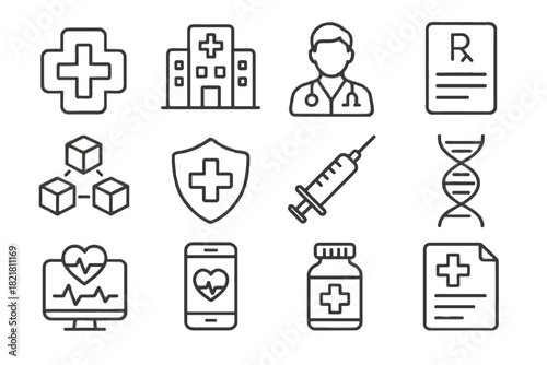 Bottle helix medical vector building icon cube blockchain medicine avatar prescription healthcare