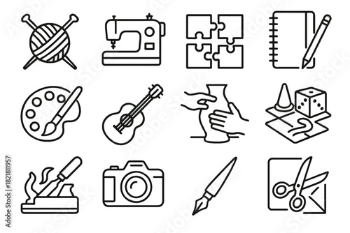 Offline icons tool pen machine vector icon pieces modeling crafts hobbies game