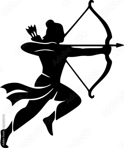 Minimal Lord Ram Silhouette Logos Unique Pure Black Vector Designs