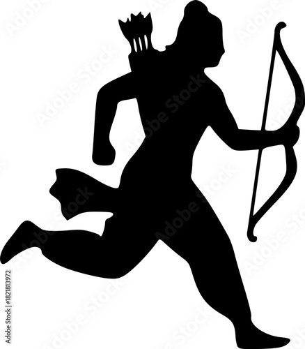 Minimal Lord Ram Silhouette Logos Unique Pure Black Vector Designs