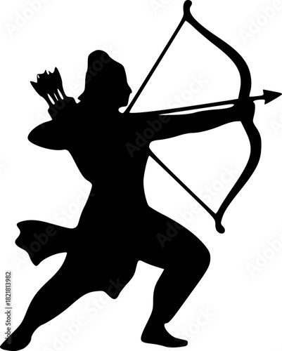 Minimal Lord Ram Silhouette Logos Unique Pure Black Vector Designs
