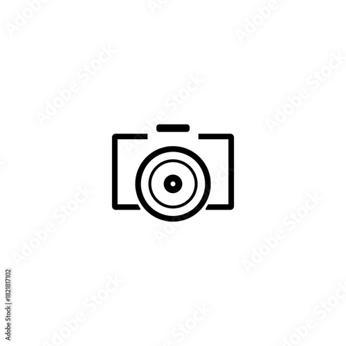 Photo Camera Icon. Abstract camera icon isolated black on white background