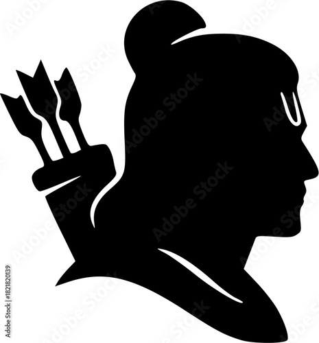 Unique Lord Ram Minimal Silhouette Logos in Pure Black Vector