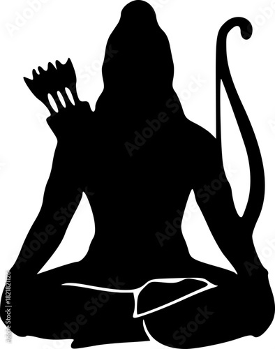Unique Lord Ram Minimal Vector Silhouette Logos in Pure Black