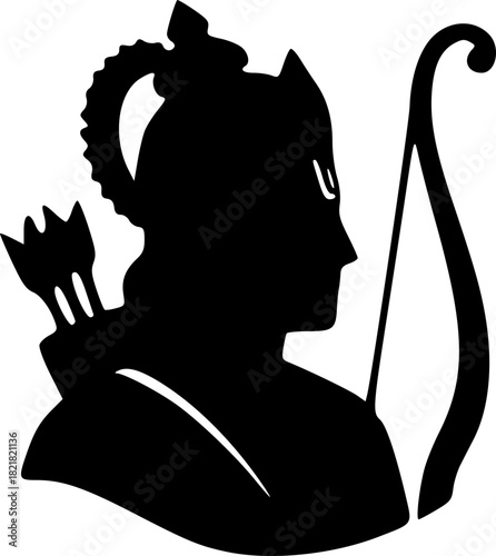 Unique Lord Ram Minimal Vector Silhouette Logos in Pure Black