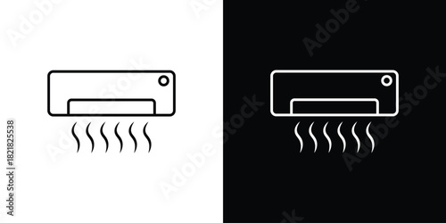 AC unit icons isolated outline vector icon with editable stroke