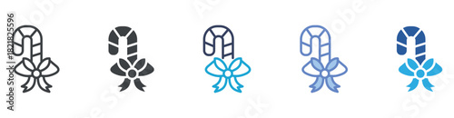 Candy Cane icon set multiple style collection