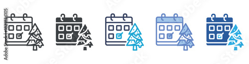 Day icon set multiple style collection