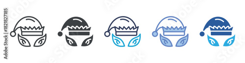 Elf Cap icon set multiple style collection