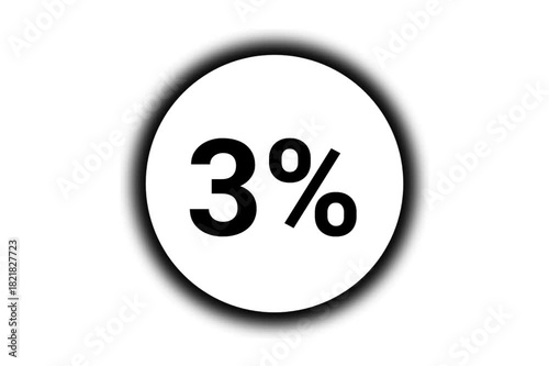 Three Percent Text Inside Circle Animated Loop