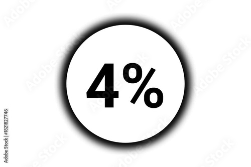 Four Percent Text Inside Circle Animated Loop