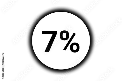 Seven Percent Text Inside Circle Animated Loop