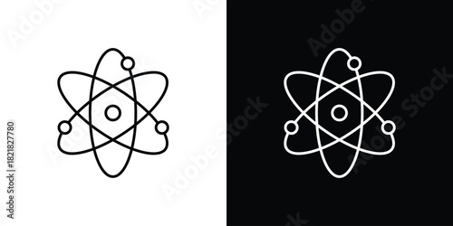 Atom icons isolated outline vector icon with editable stroke