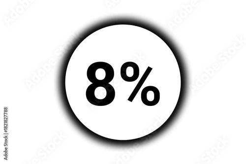 Eight Percent Text Inside Circle Animated Loop
