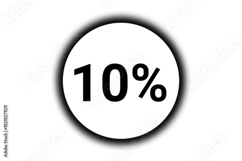Ten Percent Text Inside Circle Animated Loop