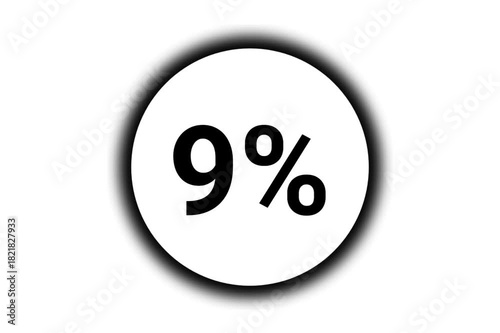 Nine Percent Text Inside Circle Animated Loop