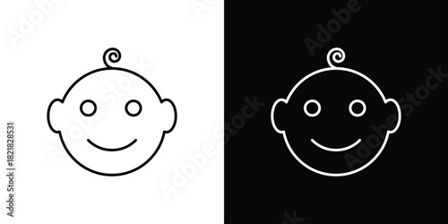 Baby icons isolated outline vector icon with editable stroke