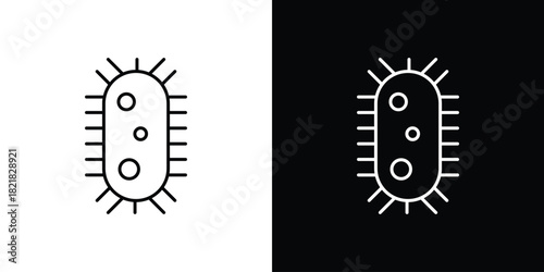 Bacteria icons isolated outline vector icon with editable stroke