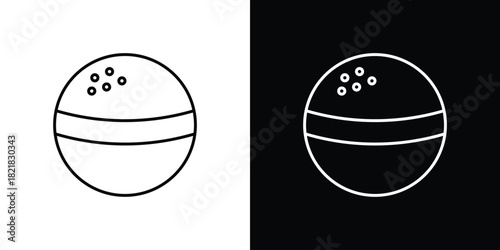 Bath salts bomb icons isolated outline vector icon with editable stroke