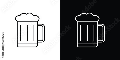 Beer icons isolated outline vector icon with editable stroke