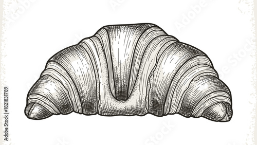 Artistic illustration of a fresh croissant against a textured background