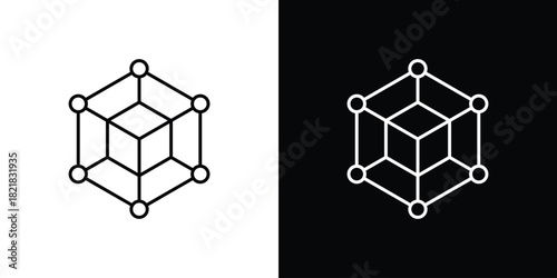 Blockchain technology icons isolated outline vector icon with editable stroke