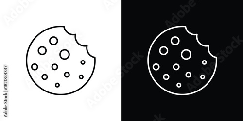 Browser cookies icons isolated outline vector icon with editable stroke