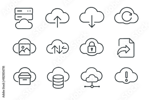 Version alert restore icons backup icon notification cloud vector connection server