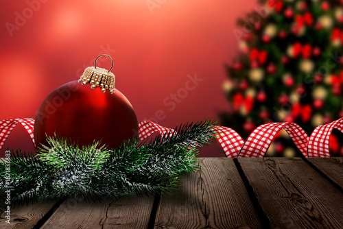 Weihnachtsmotiv mit Rotem Hintergrund