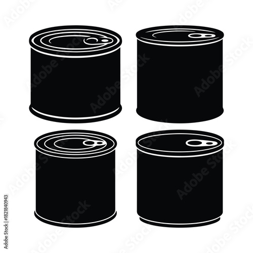 Oil Drums Storage and Waste Containers Silhouettes