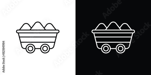 Coal icons isolated outline vector icon with editable stroke