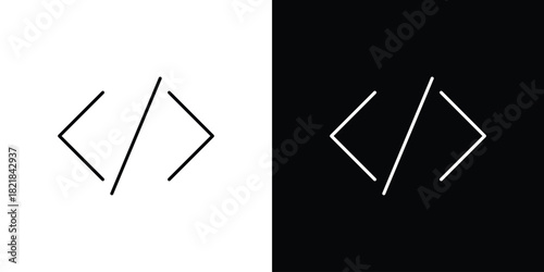 Coding icons isolated outline vector icon with editable stroke