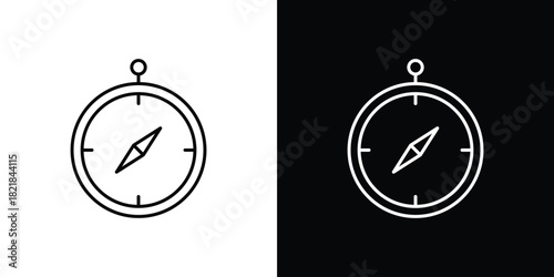 Compass icons isolated outline vector icon with editable stroke