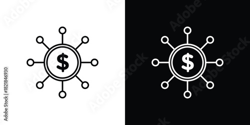 Crowdfunding icons isolated outline vector icon with editable stroke