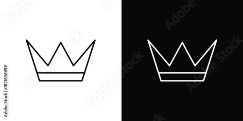 Crown icons isolated outline vector icon with editable stroke