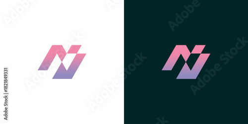 Abstract Lettermark Design Modern Monogram with Geometric Gradient for Branding and Identity